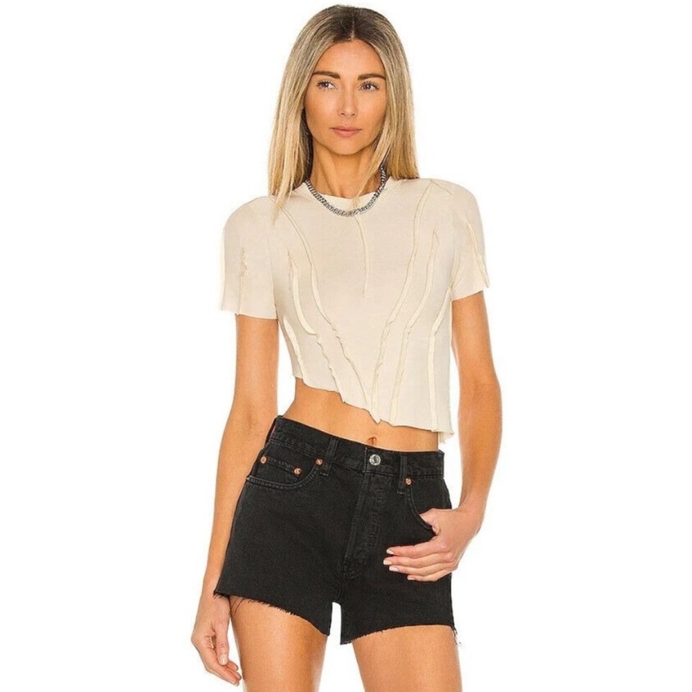 SAMI MIRO VINTAGE Cream Cropped Top